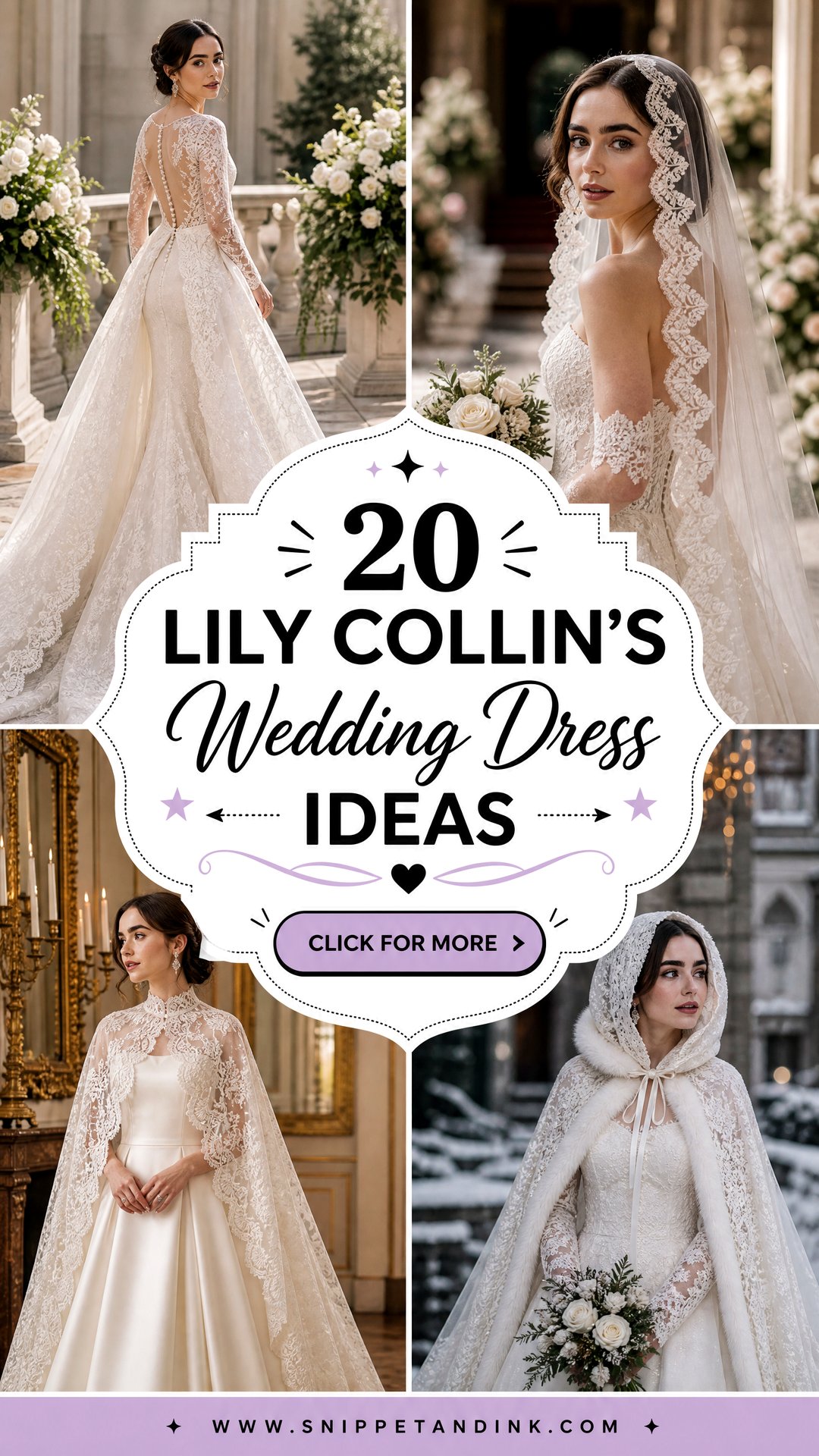20 Lily Collins Wedding Dress Ideas for a Romantic Bride - 20 Lily Collin’s Wedding Dress Ideas for a Romantic Bride