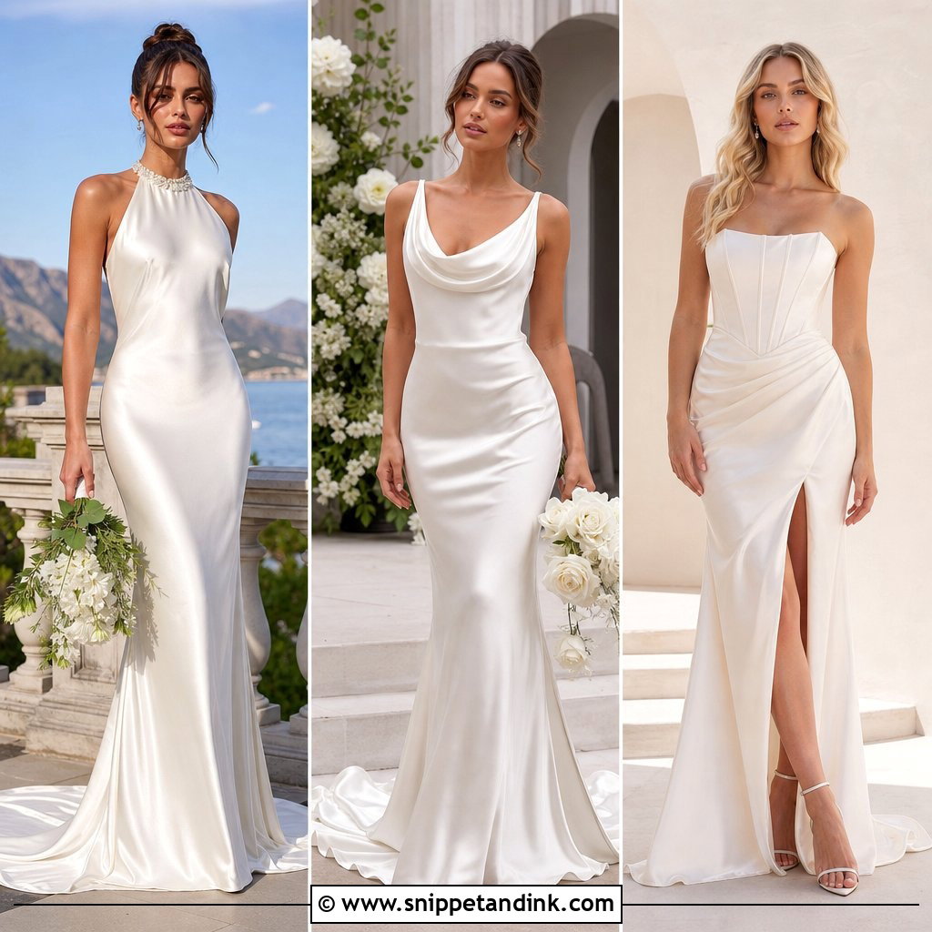 20 Liquid Satin Wedding Dress Ideas for Modern Brides