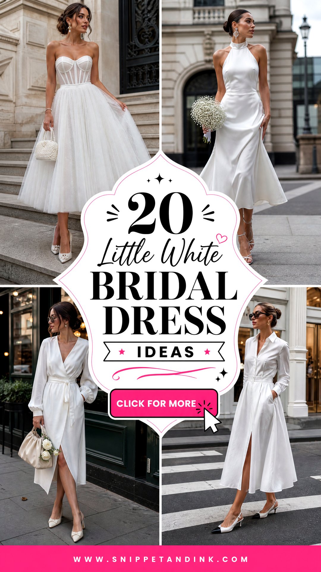 20 Little White Bridal Dress Ideas for Chic Civil Ceremonies - 20 Little White Bridal Dress Ideas for Chic Civil Ceremonies