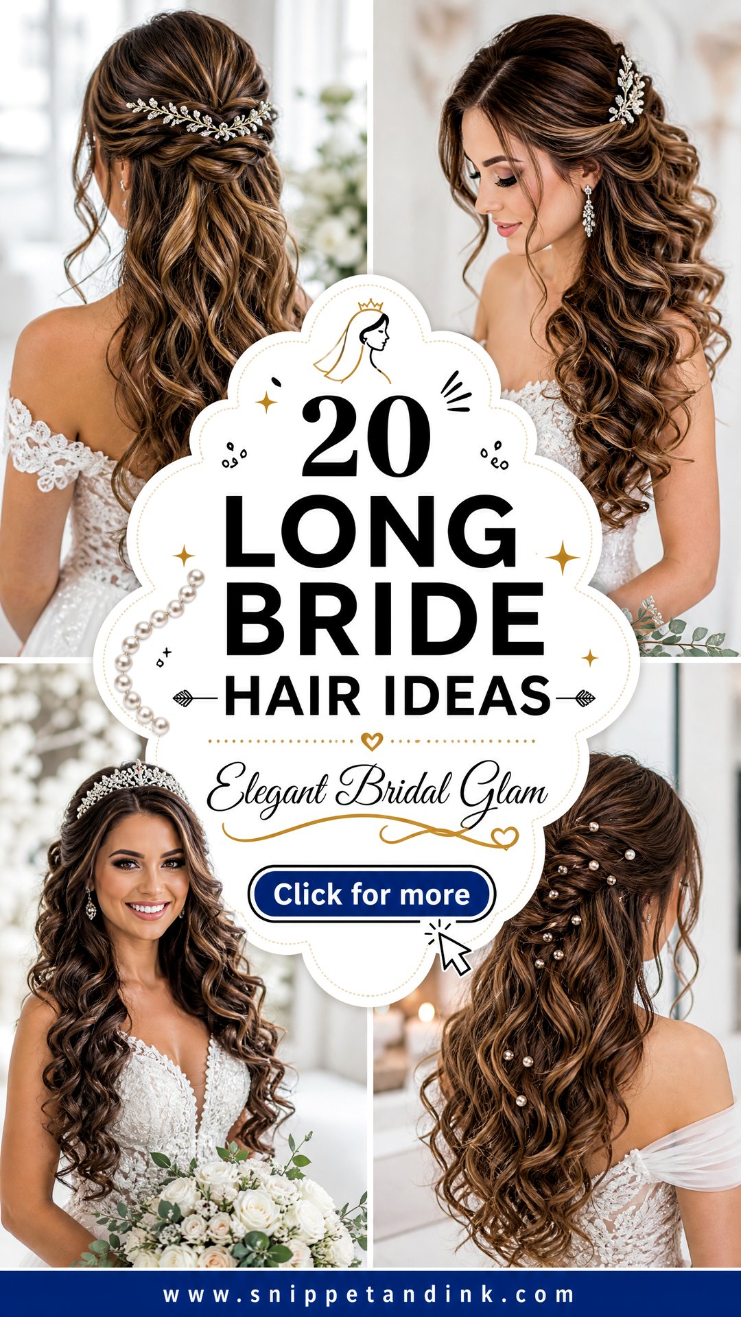 20 Long Bride Hair Ideas for Elegant Wedding-Day Glam Looks - 20 Long Bride Hair Ideas for Elegant Wedding-Day Glam Looks