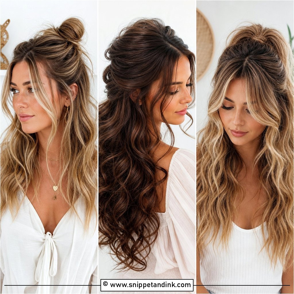 20 Long Brunette Half-Up Half-Down Wedding Hair Ideas to Save