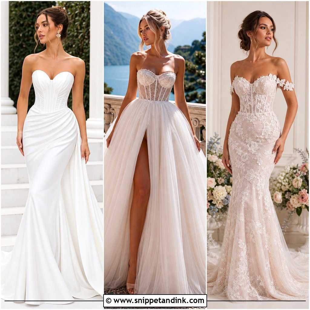 20 Long Corset Wedding Dress Ideas for a Sculpted Bridal Look