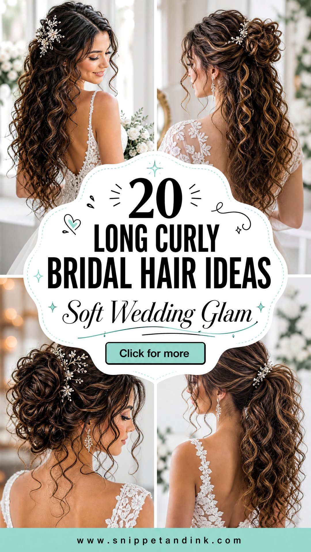 20 Long Curly Bridal Hair Ideas for Soft Wedding Glam - 20 Long Curly Bridal Hair Ideas for Soft Wedding Glam