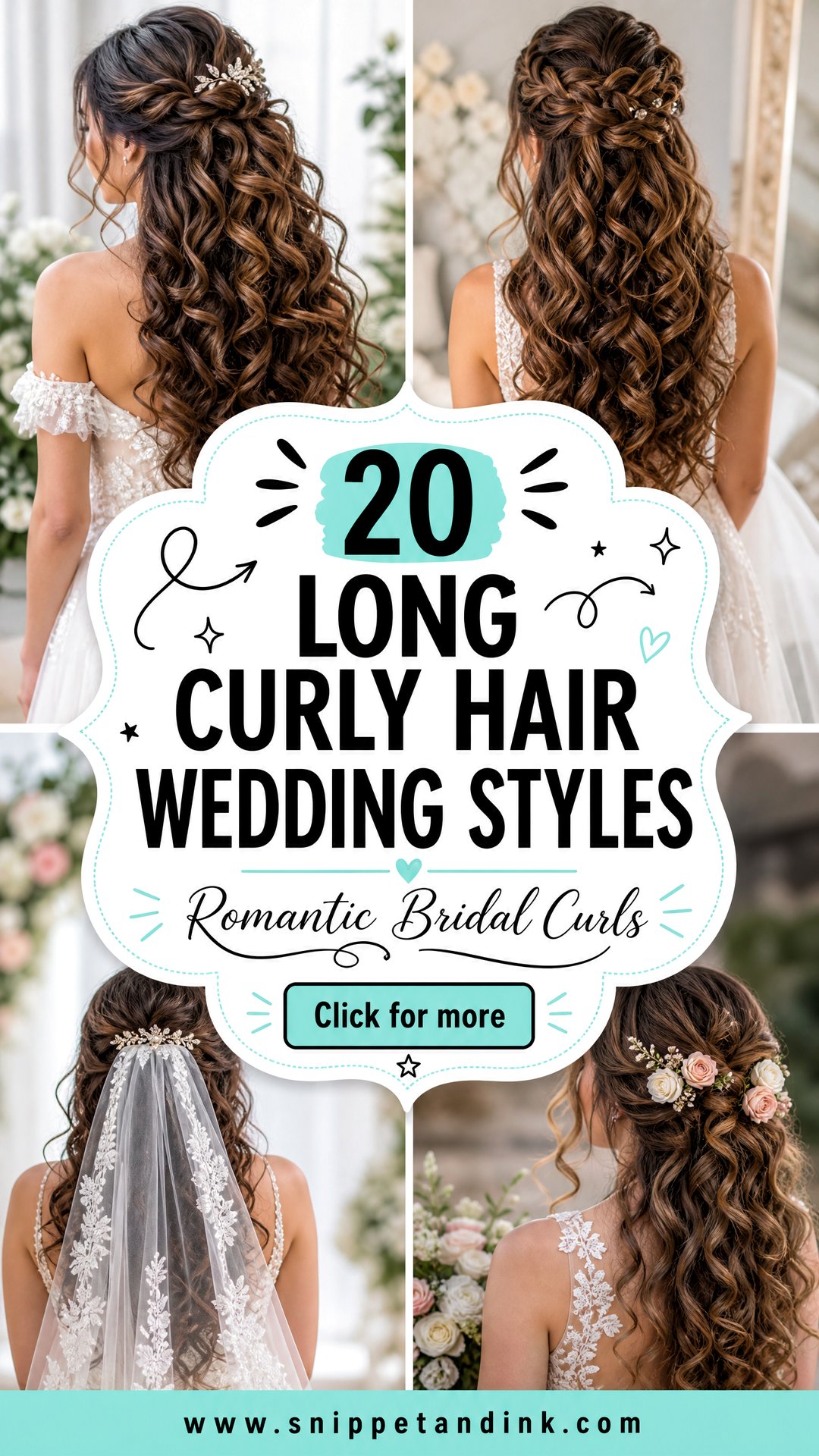 20 Long Curly Hair Wedding Styles for Romantic Bridal Glam - 20 Long Curly Hair Wedding Styles for Romantic Bridal Glam