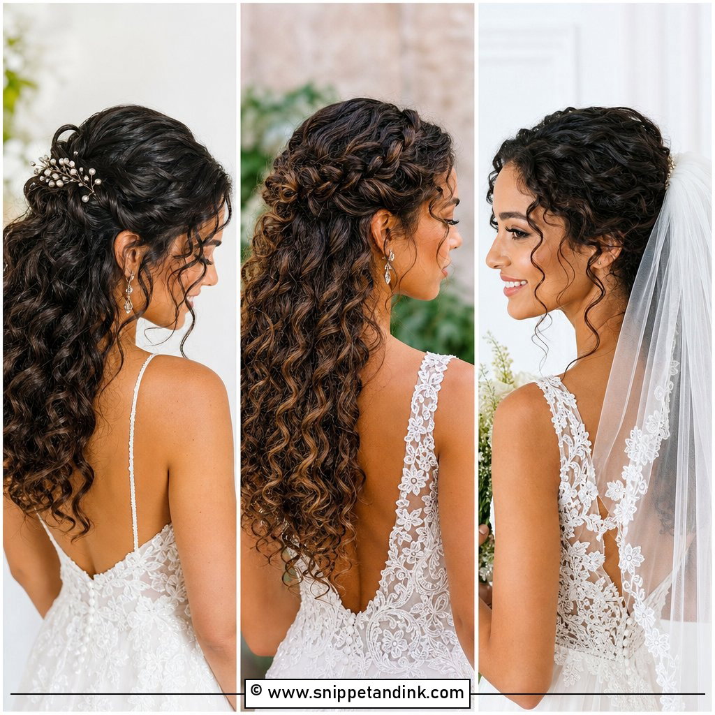 20 Long Curly Hair Wedding Styles for Romantic Bridal Glam