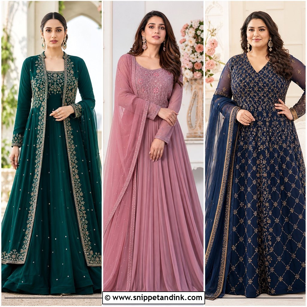 20 Long Gown with Dupatta Ideas for Elegant Celebrations