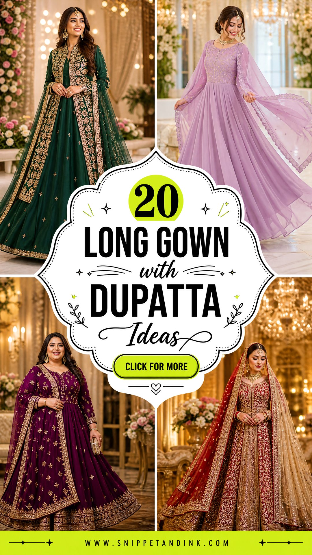 20 Long Gown with Dupatta Ideas for Elegant Celebrations - 20 Long Gown with Dupatta Ideas for Elegant Celebrations