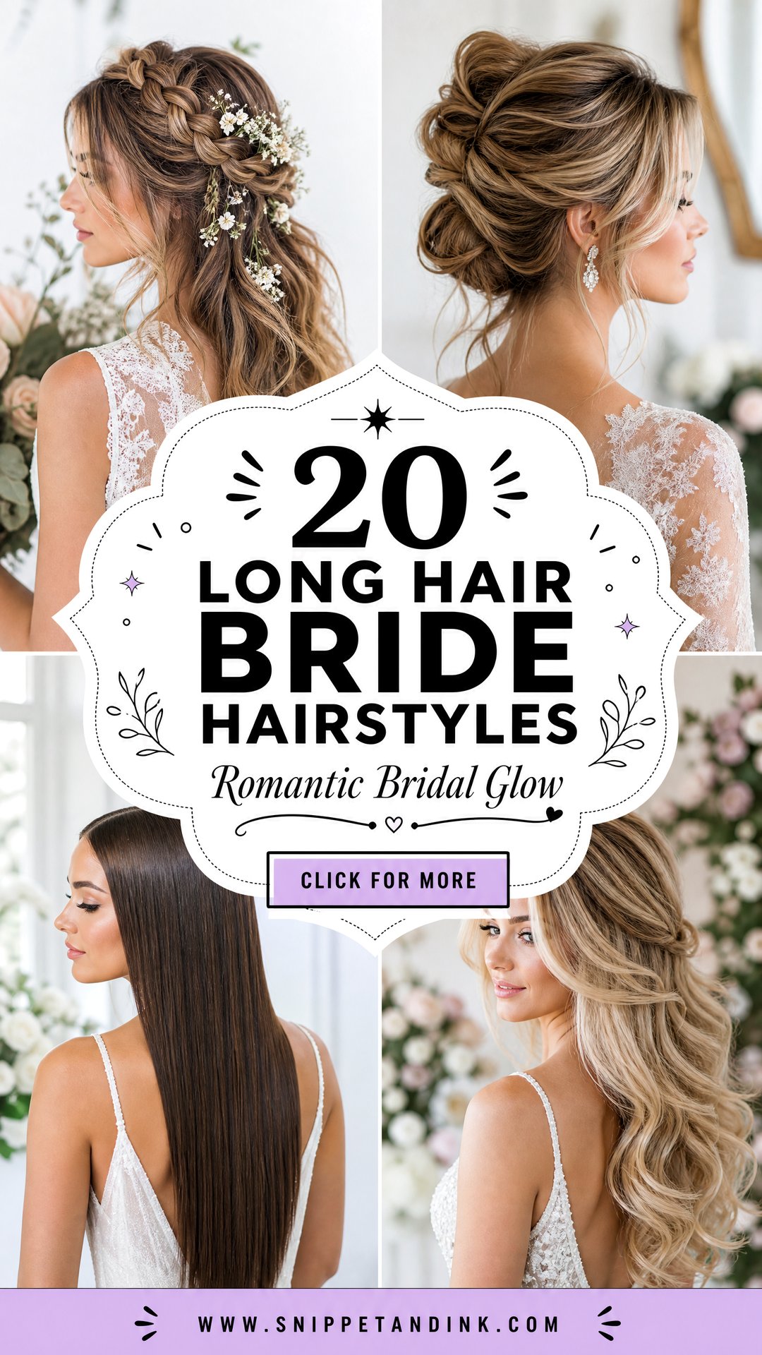 20 Long Hair Bride Hairstyles for a Romantic Wedding Look - 20 Long Hair Bride Hairstyles for a Romantic Wedding Look