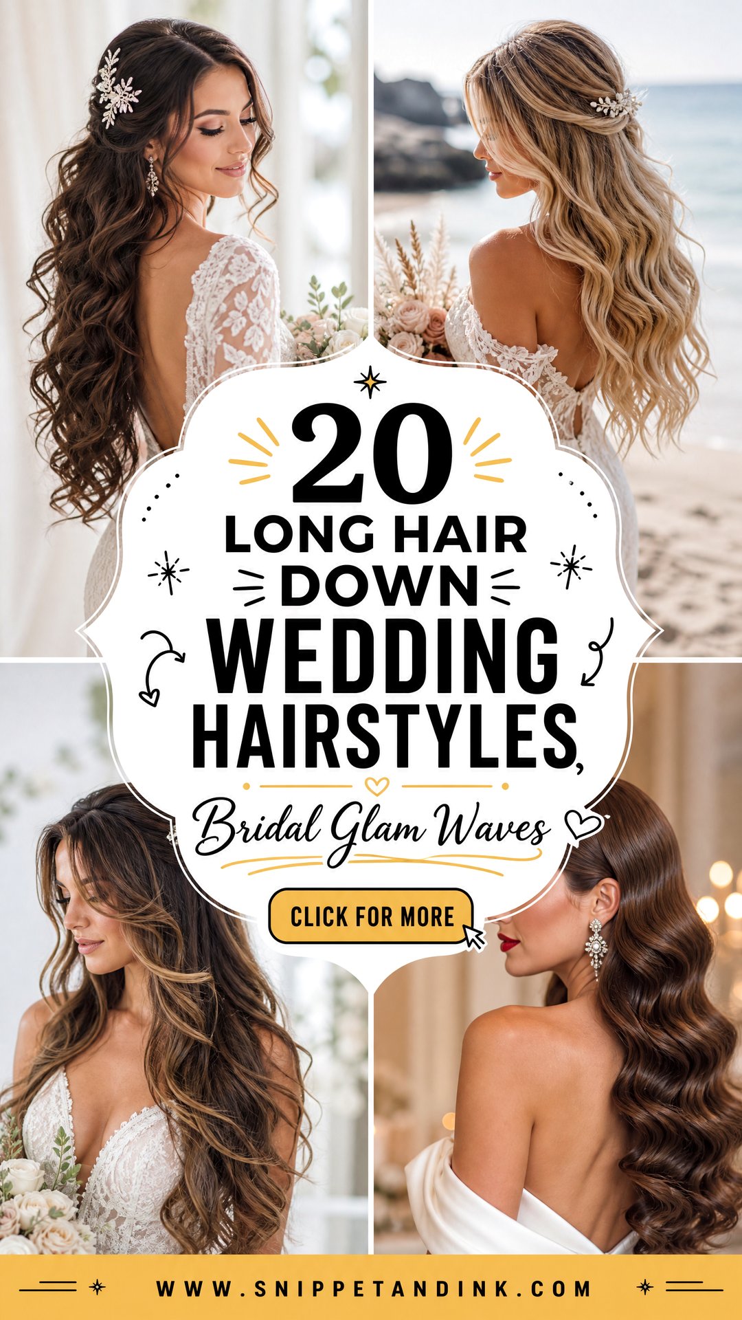 20 Long Hair Down Wedding Hairstyles for Bridal Glam - 20 Long Hair Down Wedding Hairstyles for Bridal Glam