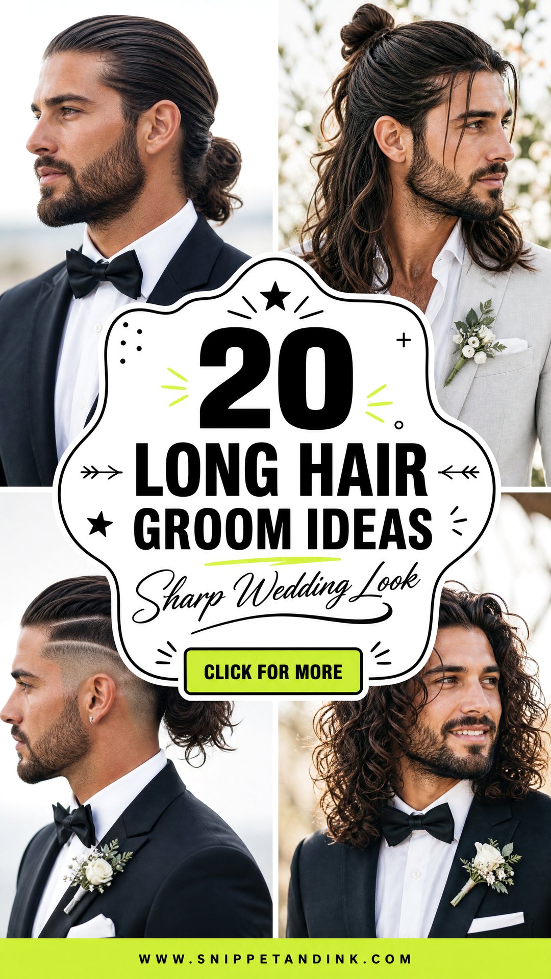 20 Long Hair Groom Ideas for a Sharp Wedding Look - 20 Long Hair Groom Ideas for a Sharp Wedding Look