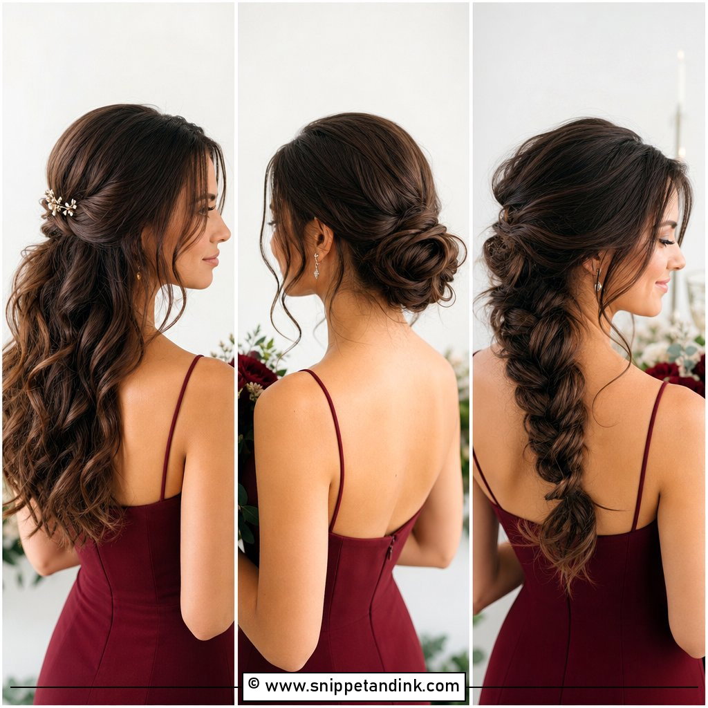 20 Long Hair Styles for Wedding Bridesmaid Looks