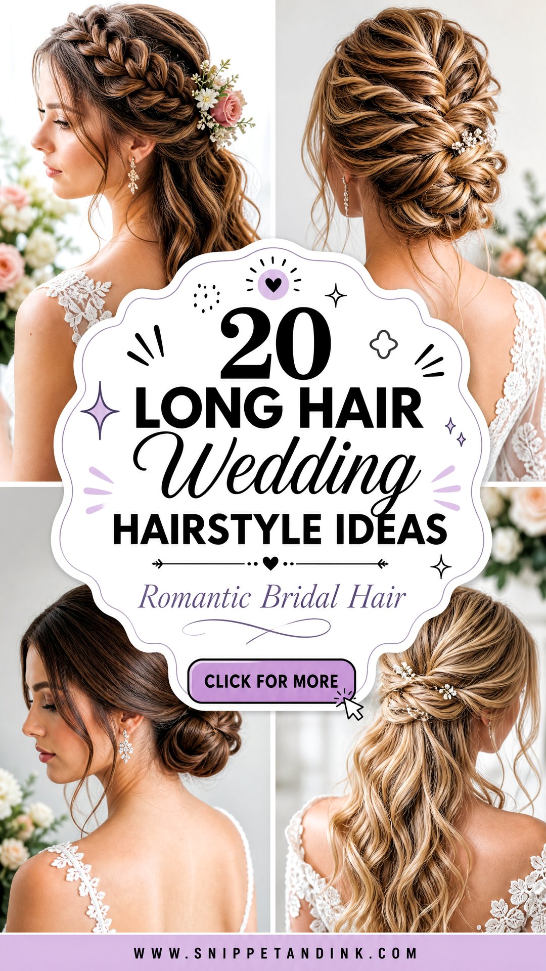 20 Long Hair Wedding Hairstyle Ideas for Romantic Brides - 20 Long Hair Wedding Hairstyle Ideas for Romantic Brides