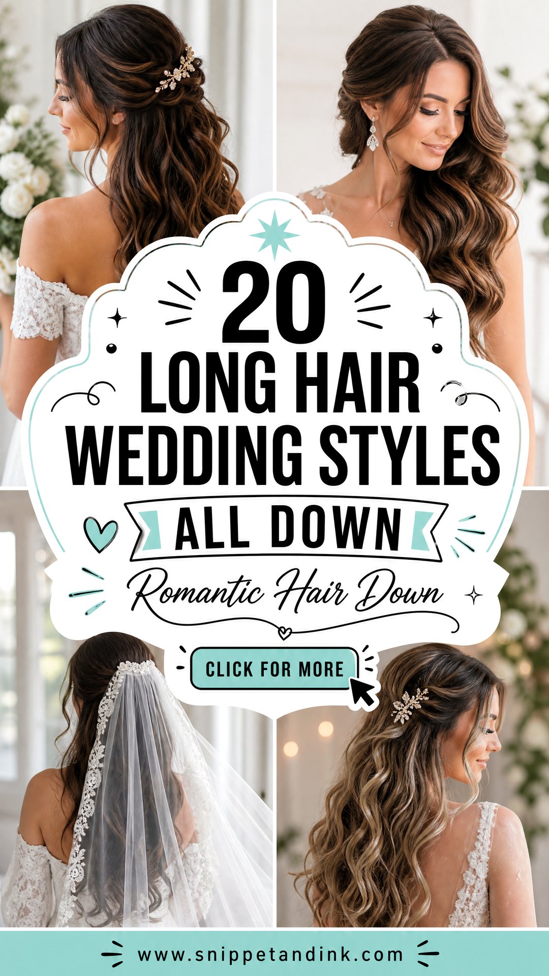 20 Long Hair Wedding Styles All Down for Romantic Looks - 20 Long Hair Wedding Styles All Down for Romantic Looks