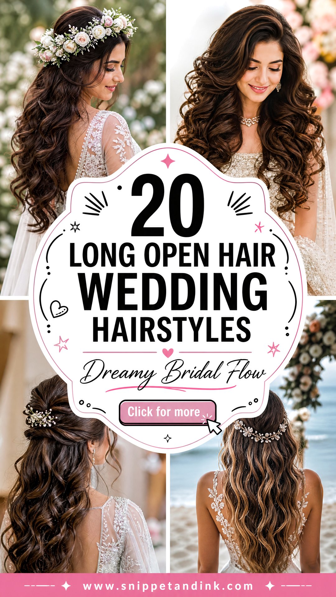 20 Long Open Hair Wedding Hairstyles for Dreamy Brides - 20 Long Open Hair Wedding Hairstyles for Dreamy Brides