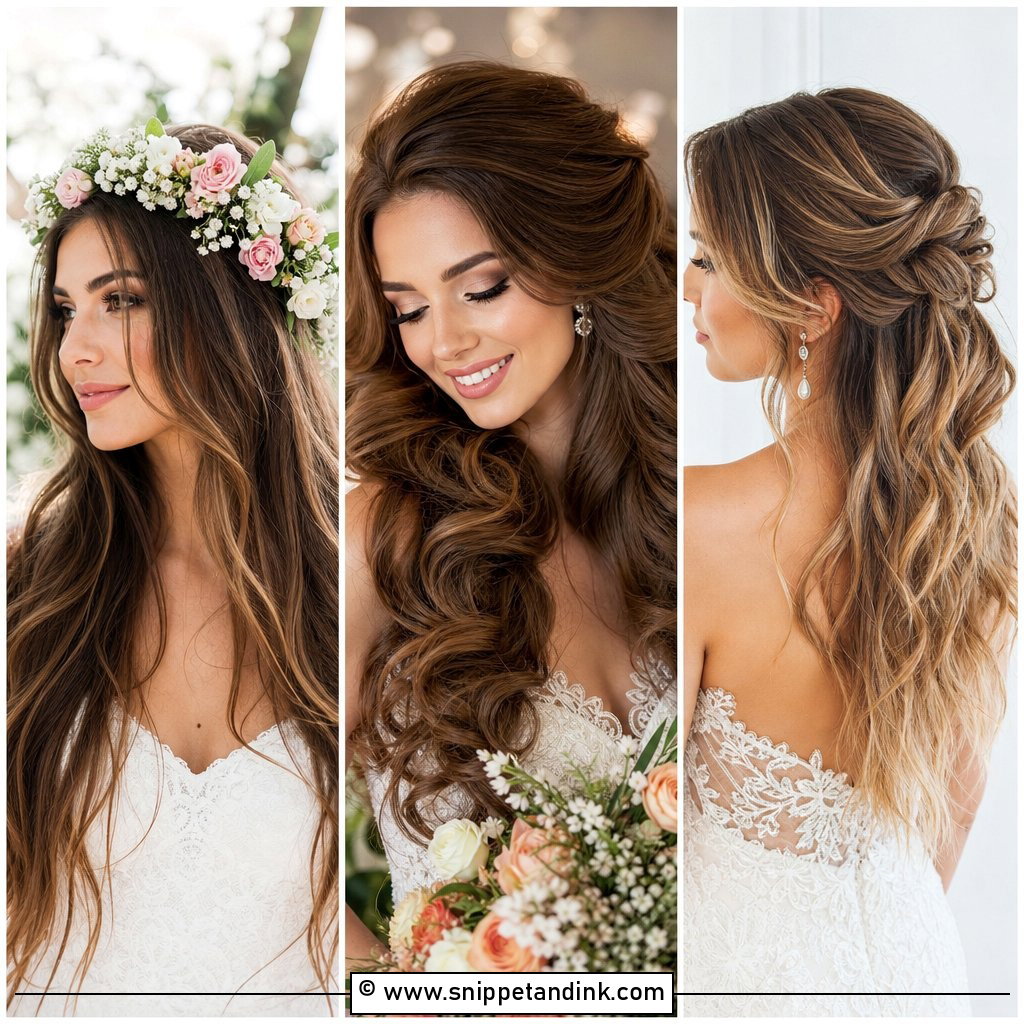 20 Long Open Hair Wedding Hairstyles for Dreamy Brides