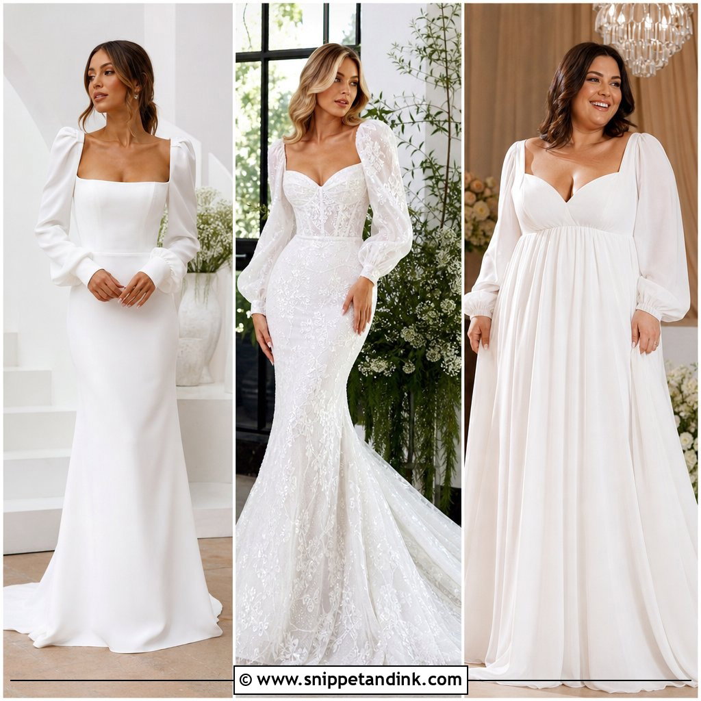 20 Long Puff Sleeve Wedding Dress Ideas for a Romantic Modern Bride