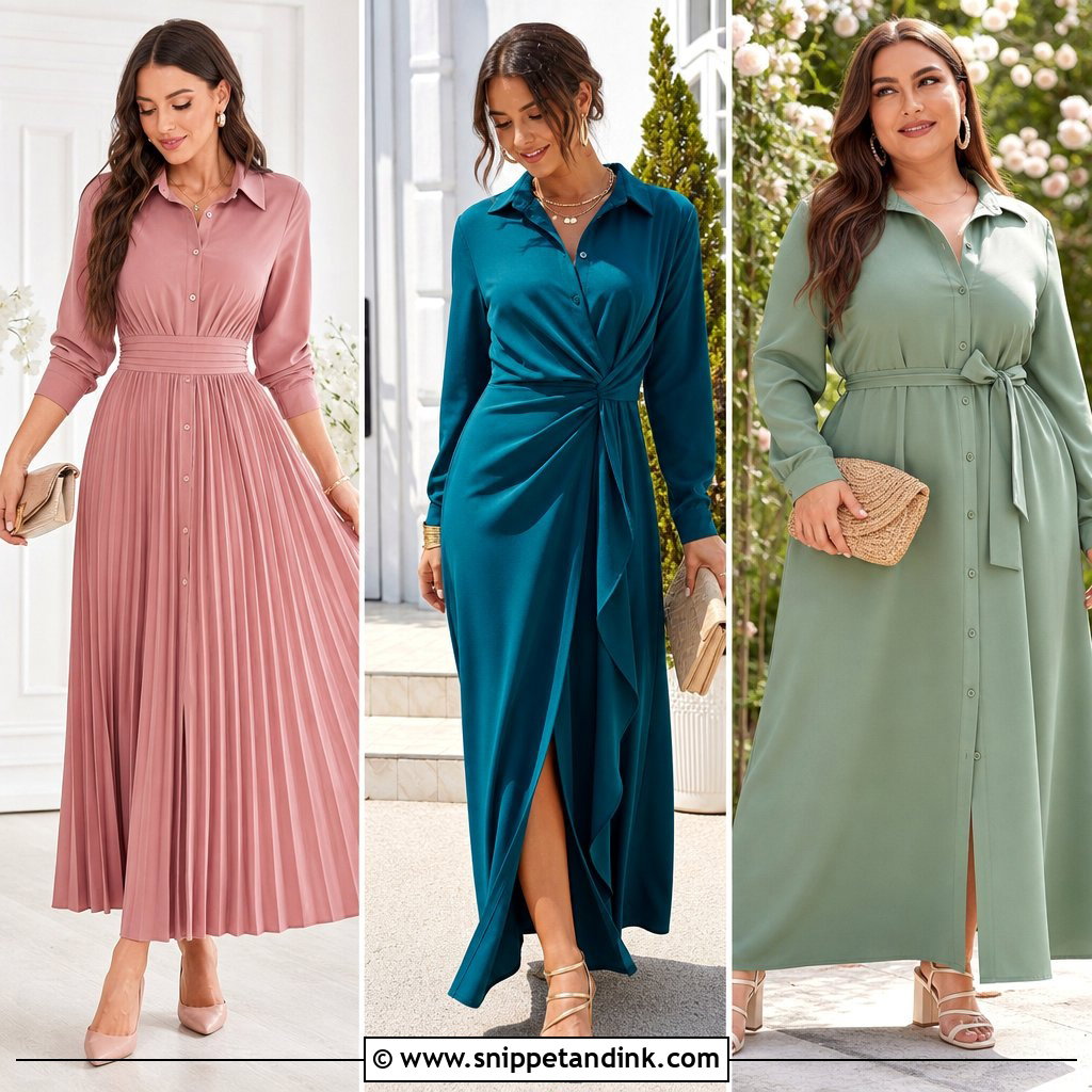 20 Long Shirt Dress for Wedding Ideas for Chic Wedding Guests