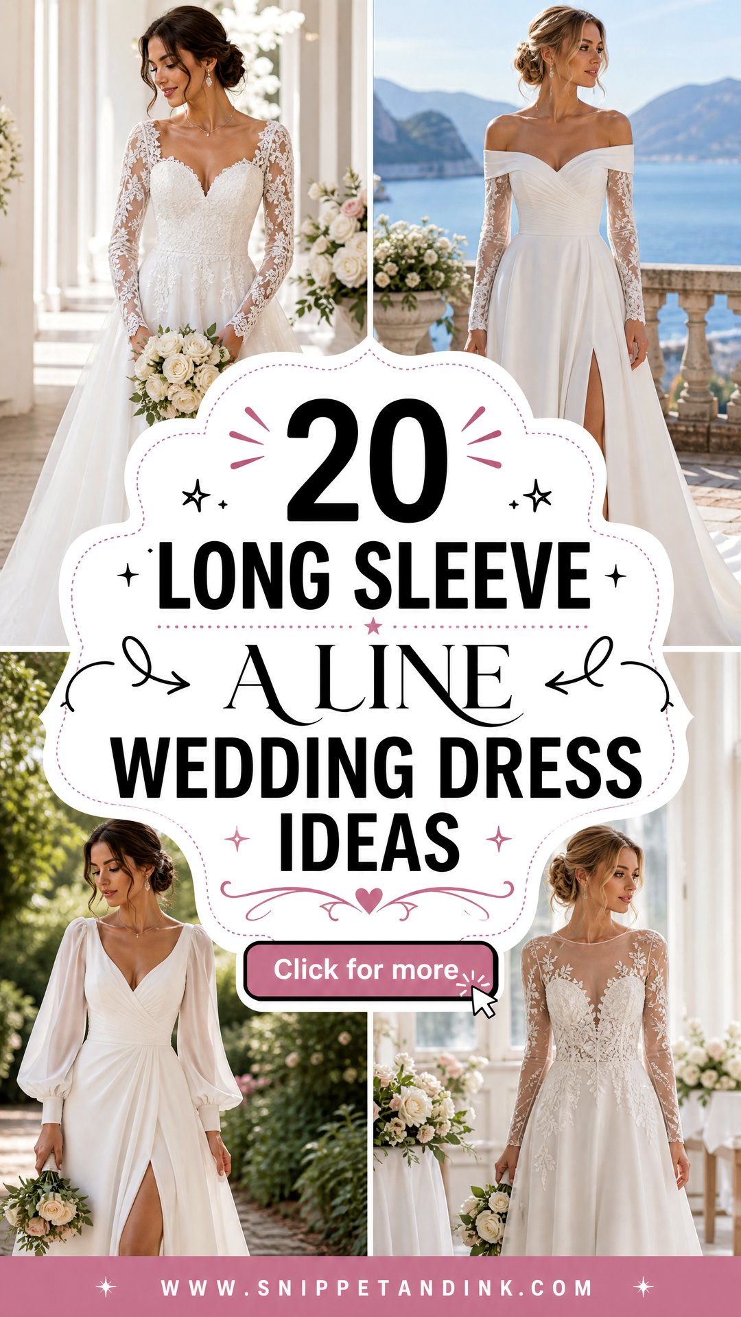 20 Long Sleeve A Line Wedding Dress Ideas for Timeless Brides - 20 Long Sleeve A Line Wedding Dress Ideas for Timeless Brides