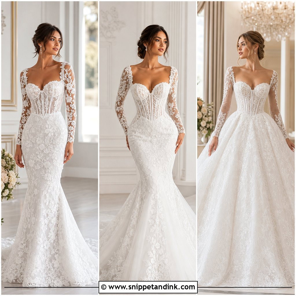 20 Long Sleeve Corset Wedding Dress Ideas for Modern Brides