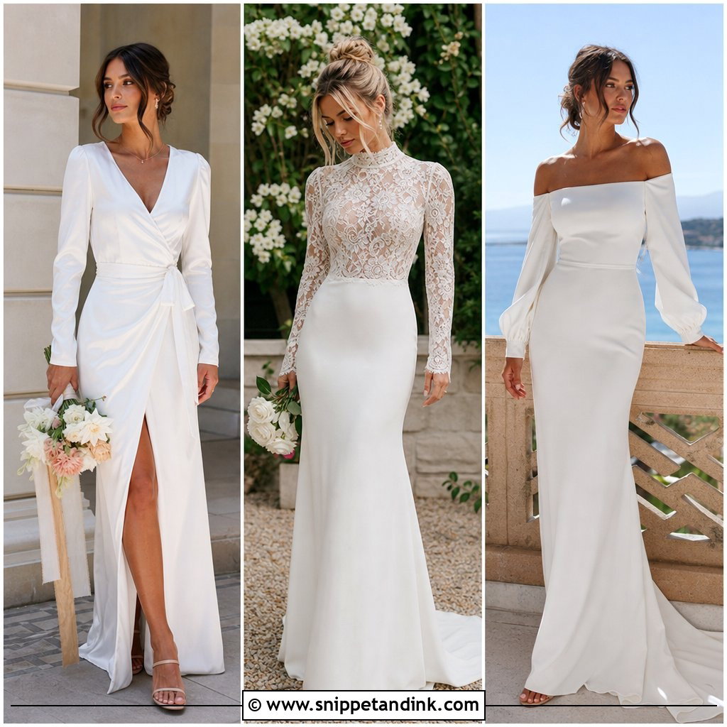 20 Long Sleeve Elopement Dress Ideas for Intimate Vows