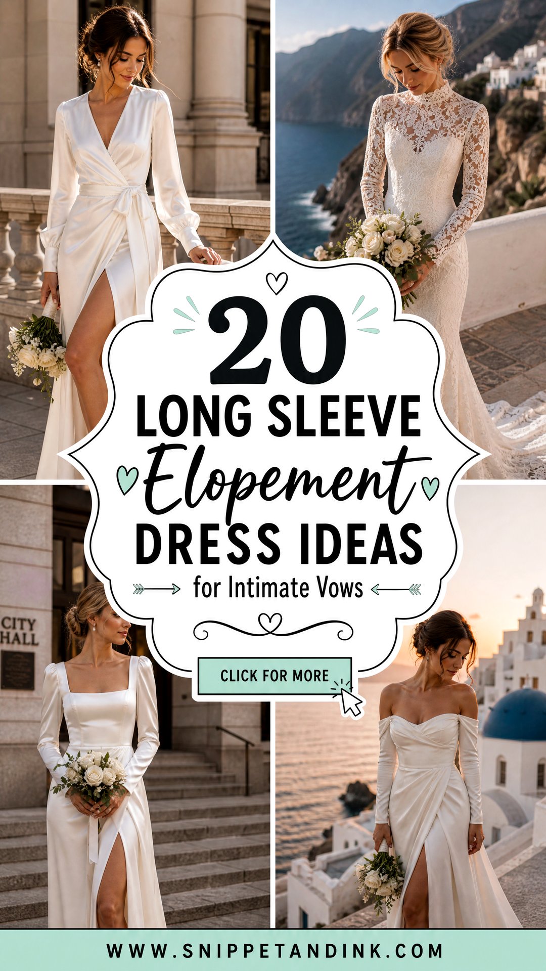 20 Long Sleeve Elopement Dress Ideas for Intimate Vows - 20 Long Sleeve Elopement Dress Ideas for Intimate Vows
