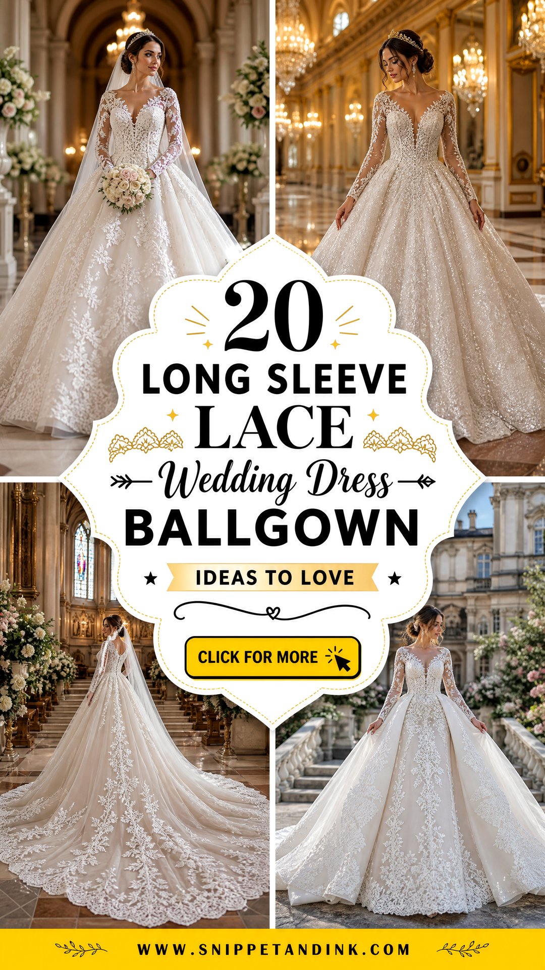 20 Long Sleeve Lace Wedding Dress Ballgown Ideas to Love - 20 Long Sleeve Lace Wedding Dress Ballgown Ideas to Love