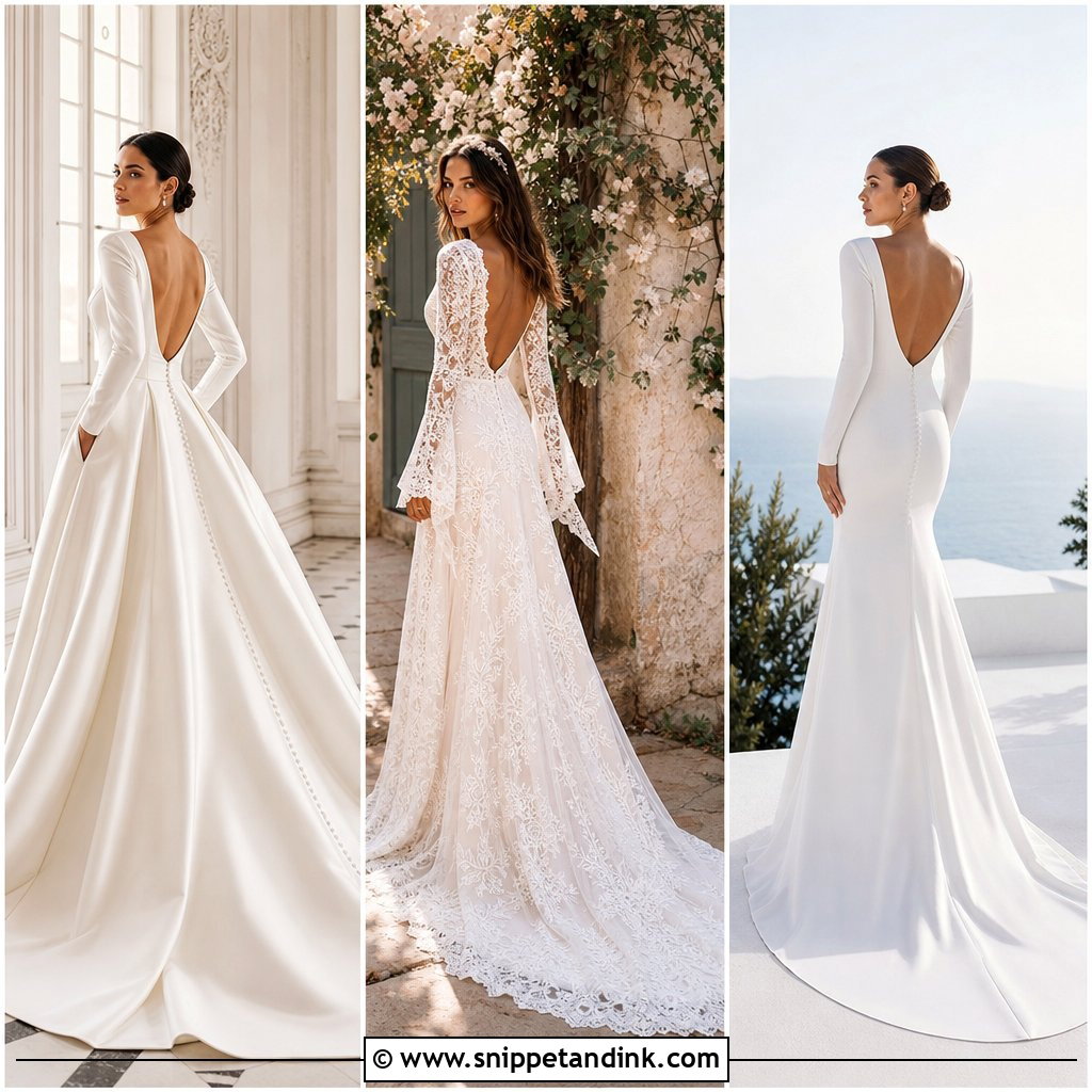20 Long Sleeve Low Back Wedding Dress Ideas That Wow