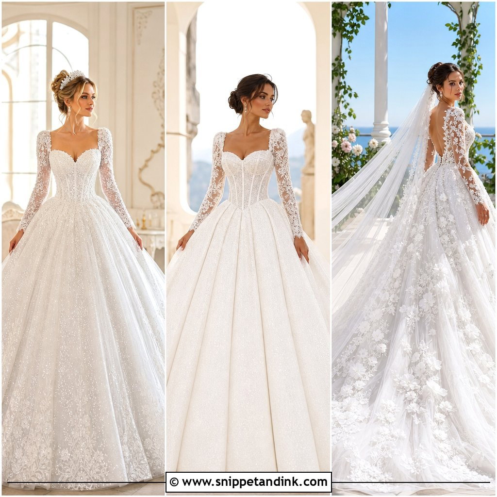 20 Long Sleeve Princess Wedding Dress Ideas Fit for Royalty