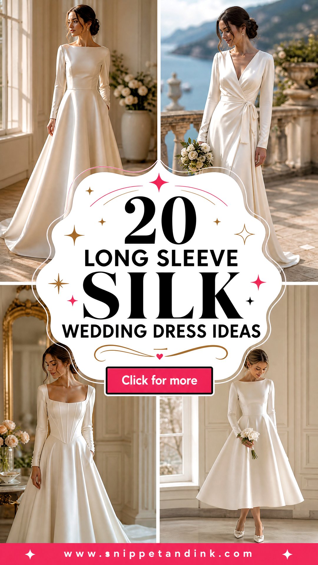 20 Long Sleeve Silk Wedding Dress Ideas for Elegant Brides - 20 Long Sleeve Silk Wedding Dress Ideas for Elegant Brides