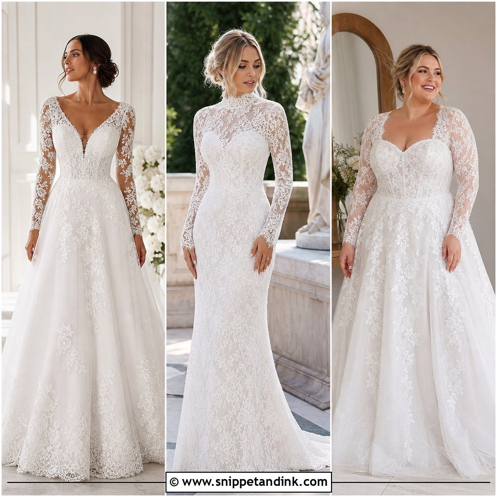 20 Long Sleeved Lace Wedding Dress Ideas for Romantic Brides