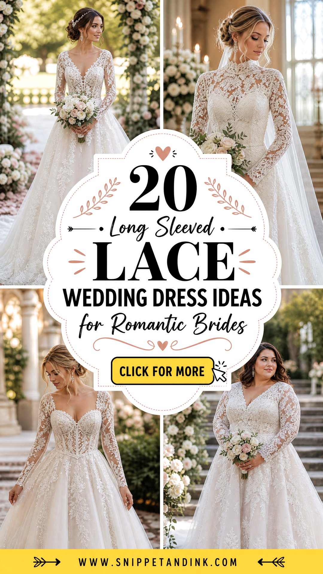 20 Long Sleeved Lace Wedding Dress Ideas for Romantic Brides - 20 Long Sleeved Lace Wedding Dress Ideas for Romantic Brides
