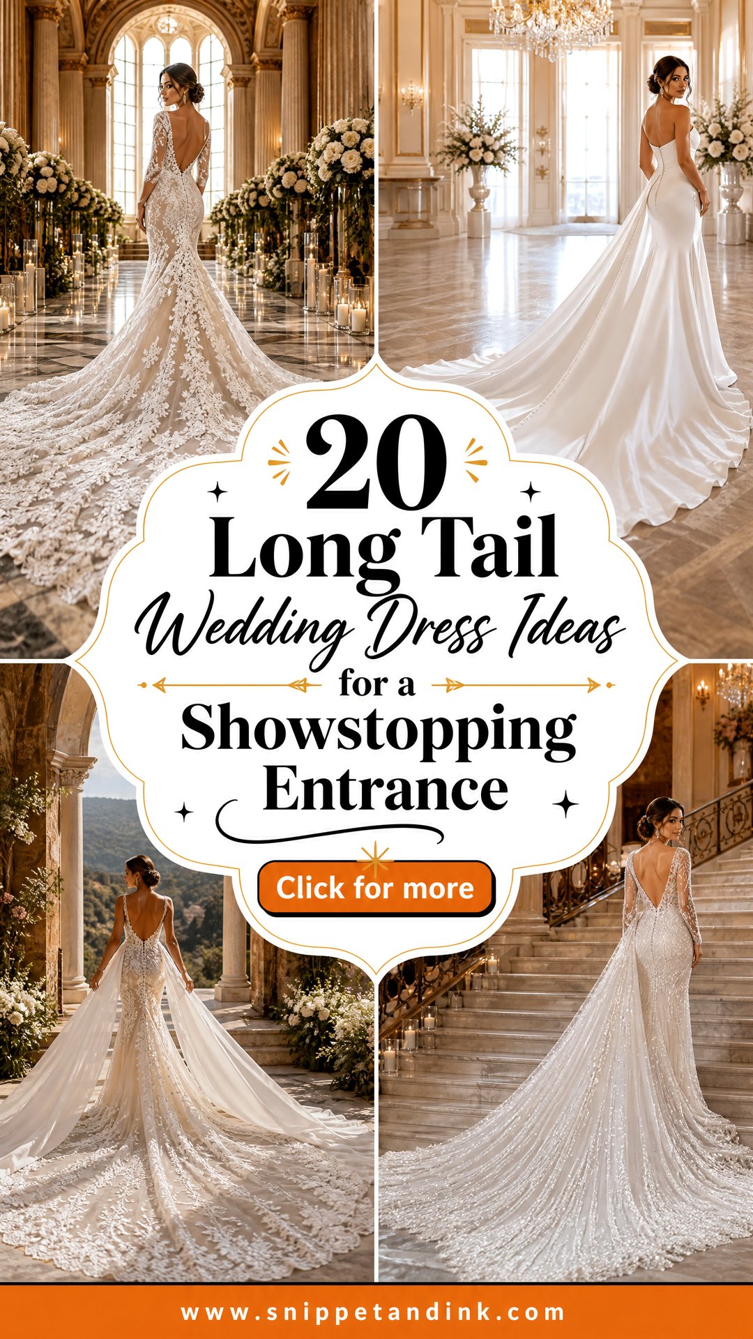 20 Long Tail Wedding Dress Ideas for a Showstopping Entrance - 20 Long Tail Wedding Dress Ideas for a Showstopping Entrance