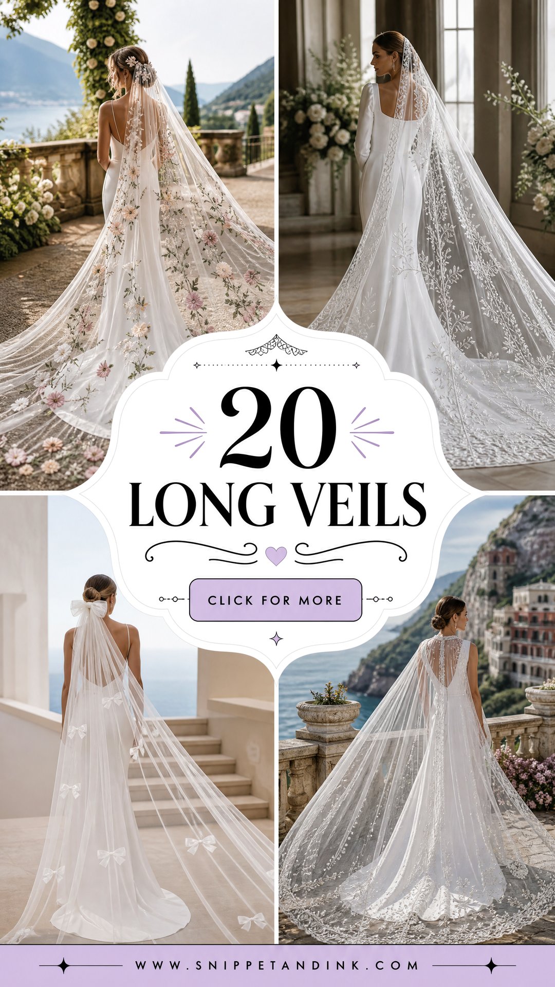 20 Long Veils for Dramatic Picture-Perfect Bridal Style - 20 Long Veils for Dramatic, Picture-Perfect Bridal Style