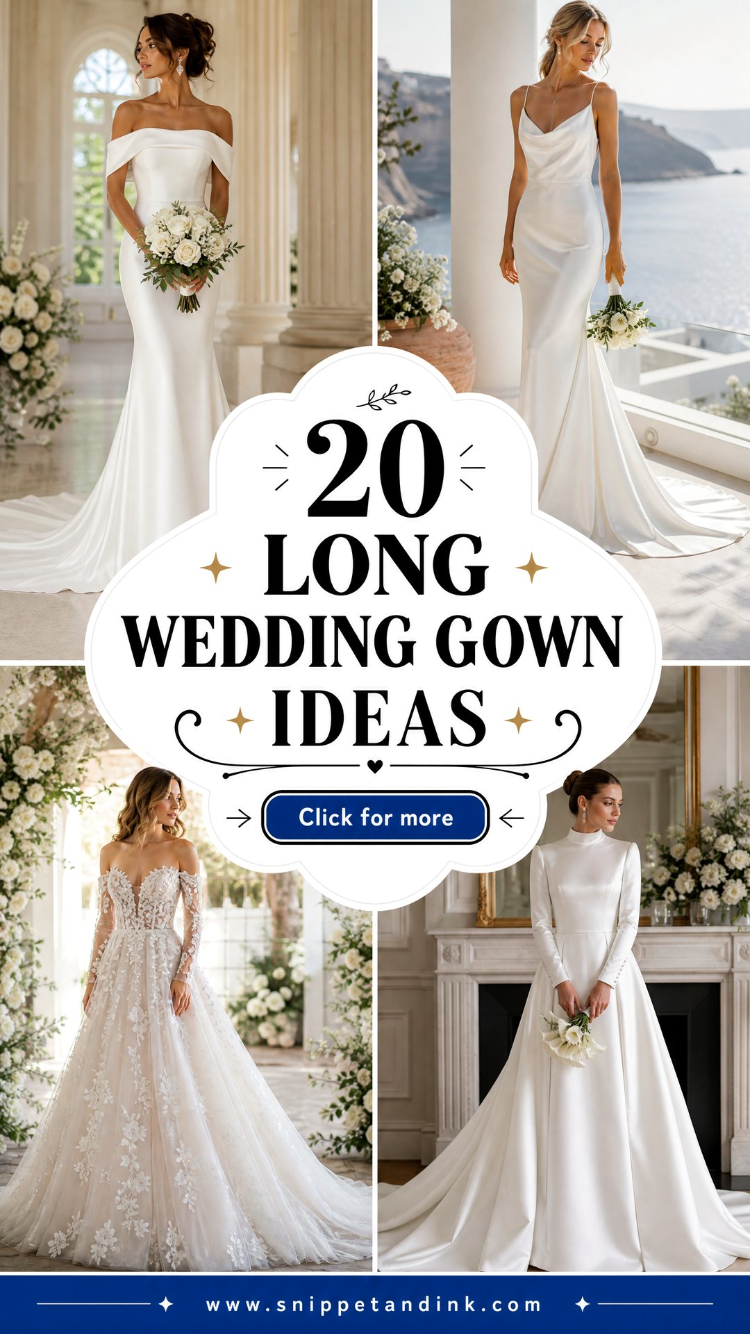 20 Long Wedding Gown Ideas for Every Dream Bridal Style - 20 Long Wedding Gown Ideas for Every Dream Bridal Style