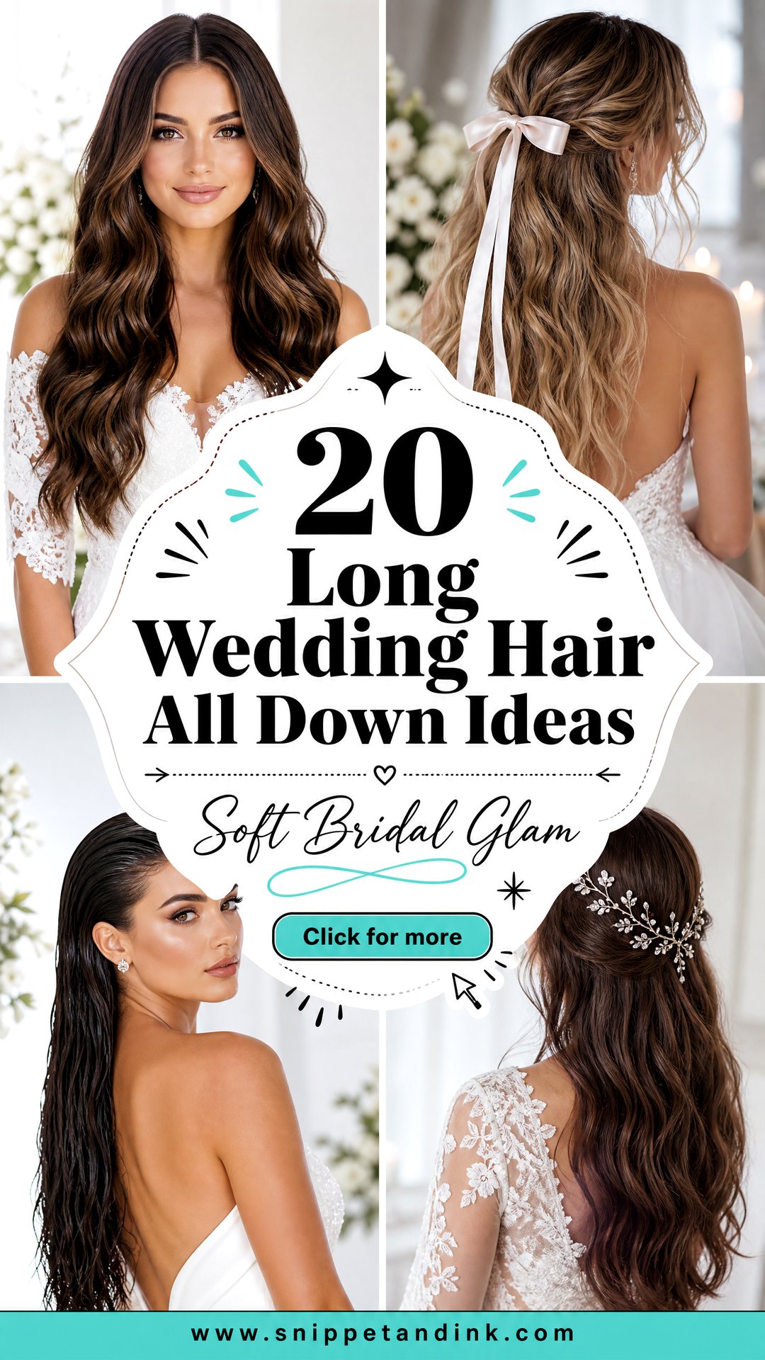 20 Long Wedding Hair All Down Ideas for Soft Bridal Glam - 20 Long Wedding Hair All Down Ideas for Soft Bridal Glam