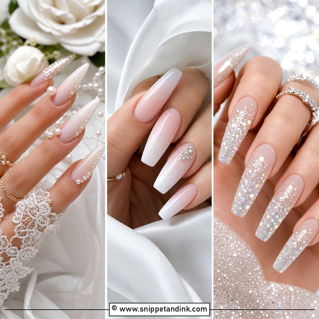 20 Long Wedding Nails for Elegant Bridal Manicures