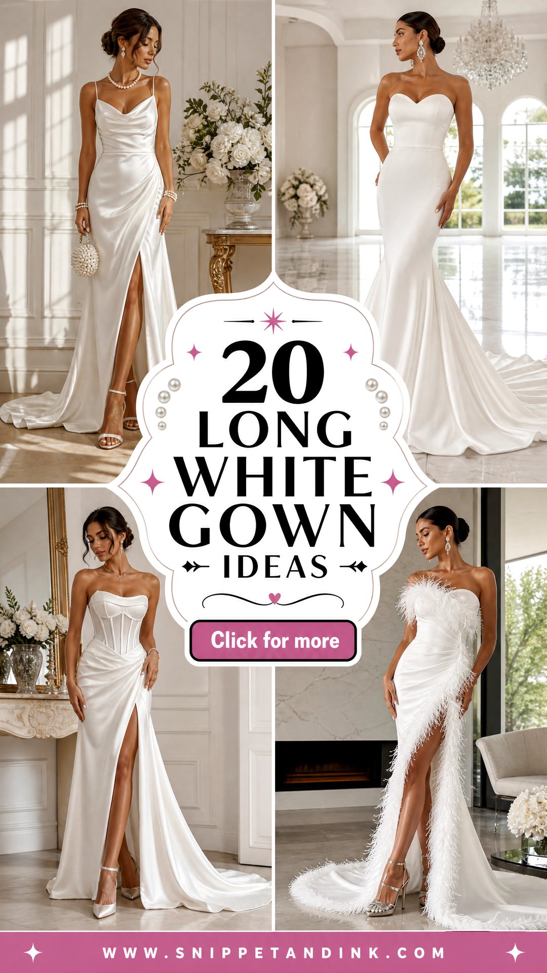 20 Long White Gown Ideas for an Effortlessly Elegant Bride - 20 Long White Gown Ideas for an Effortlessly Elegant Bride
