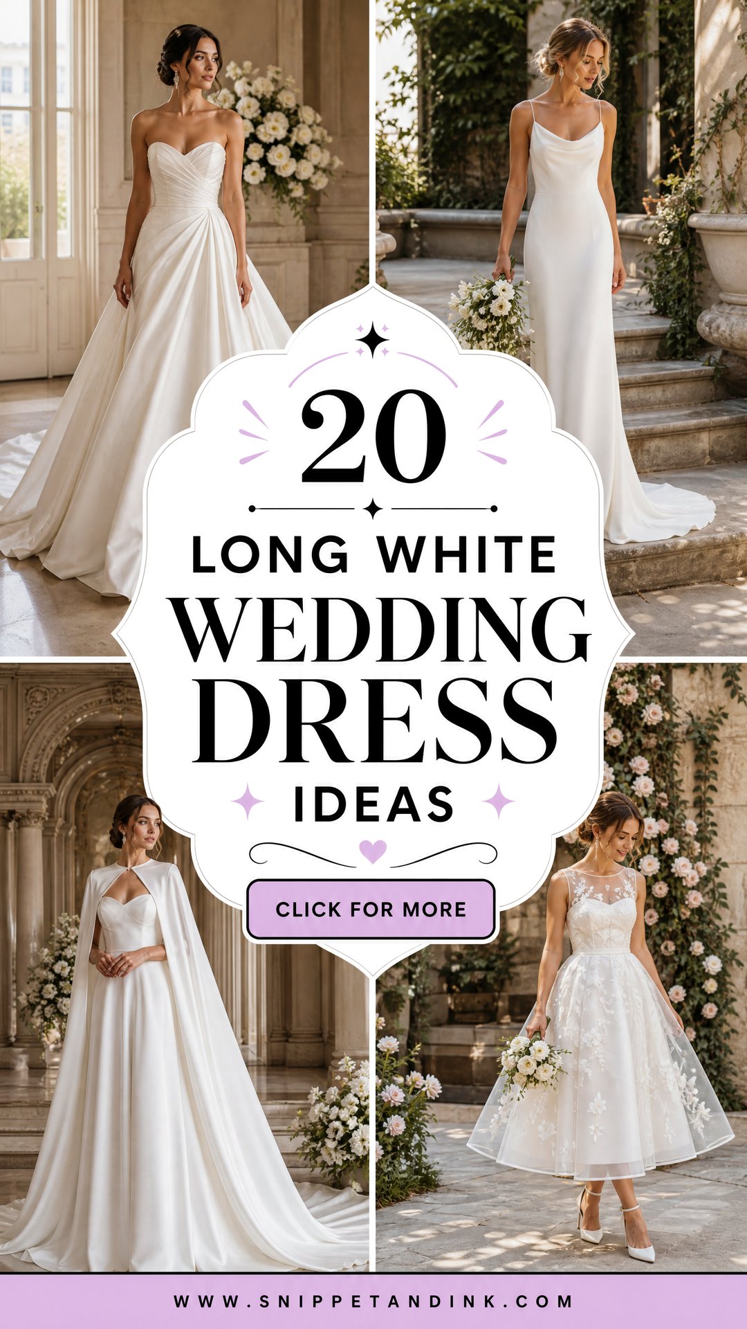 20 Long White Wedding Dress Ideas for a Timeless Bridal Look - 20 Long White Wedding Dress Ideas for a Timeless Bridal Look