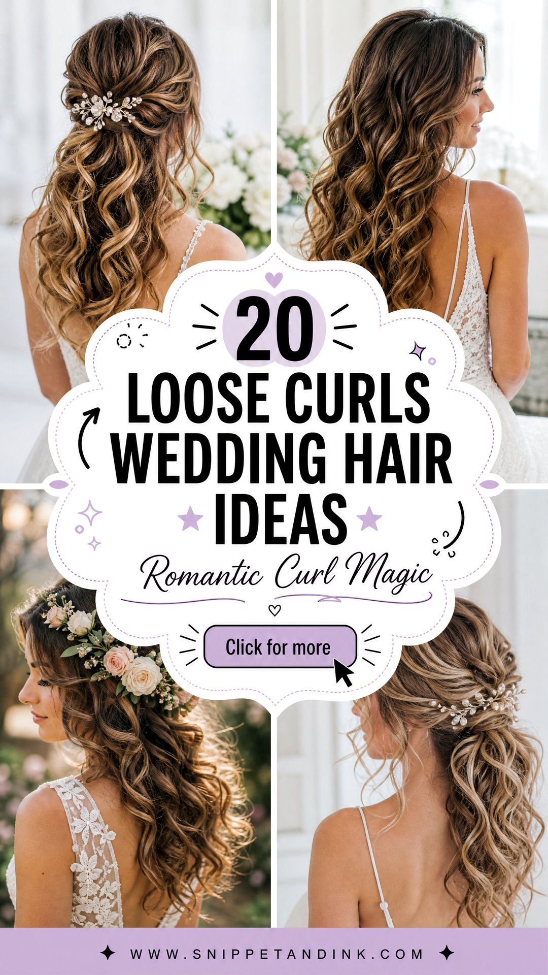 20 Loose Curls Wedding Hair Ideas for Romantic Brides - 20 Loose Curls Wedding Hair Ideas for Romantic Brides