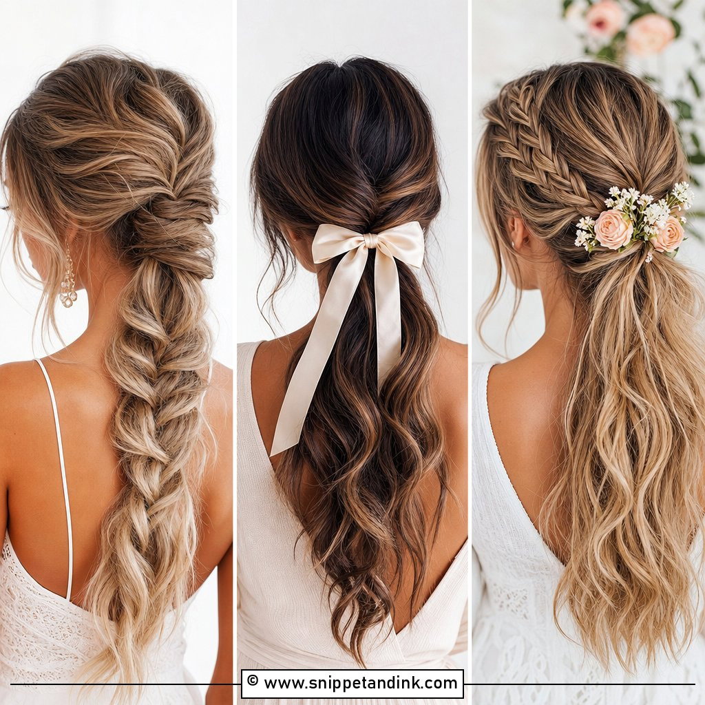 20 Loose Ponytail Wedding Hairstyles for Romantic Brides