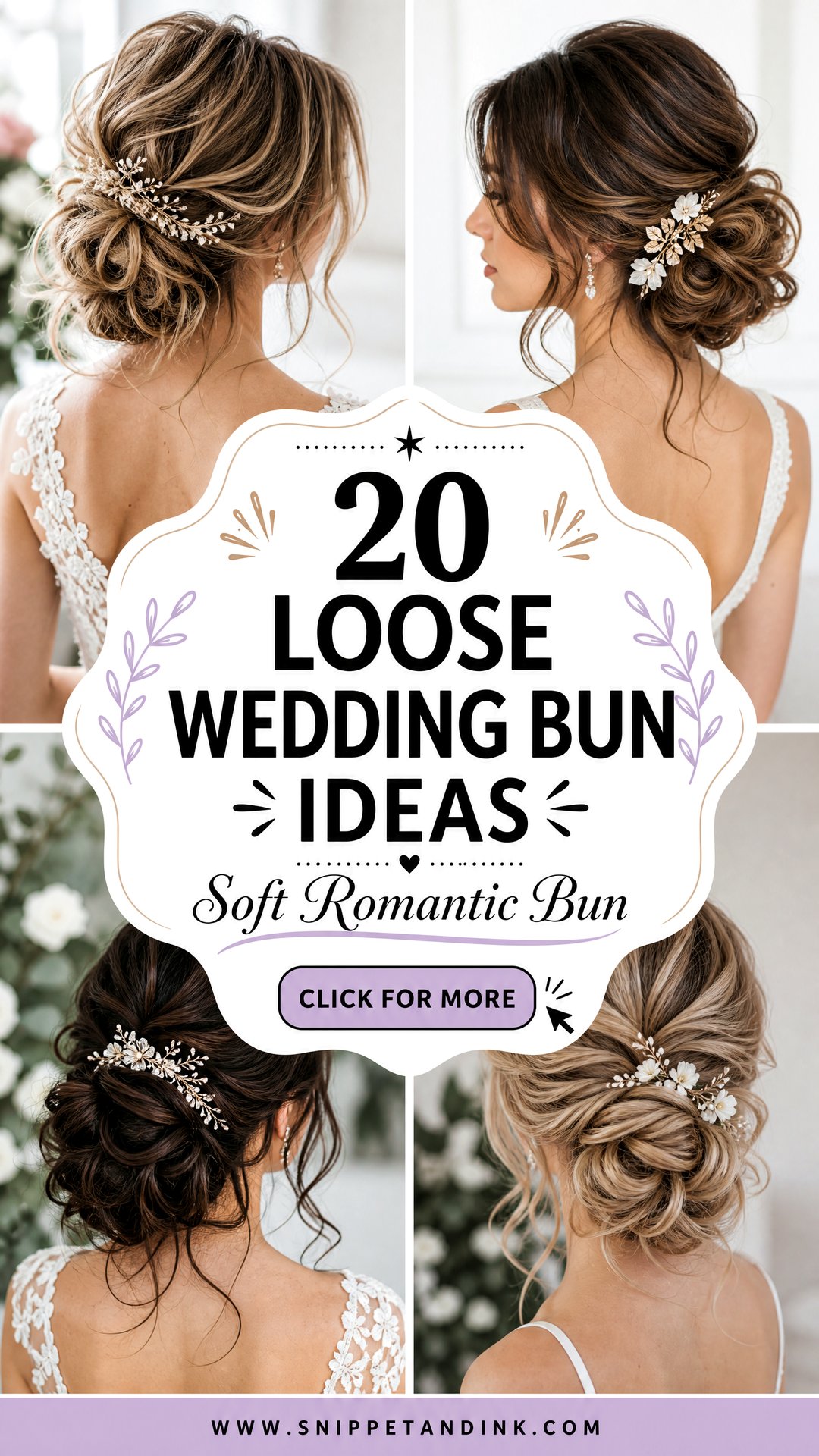 20 Loose Wedding Bun Ideas for Soft Romantic Bridal Hair - 20 Loose Wedding Bun Ideas for Soft, Romantic Bridal Hair