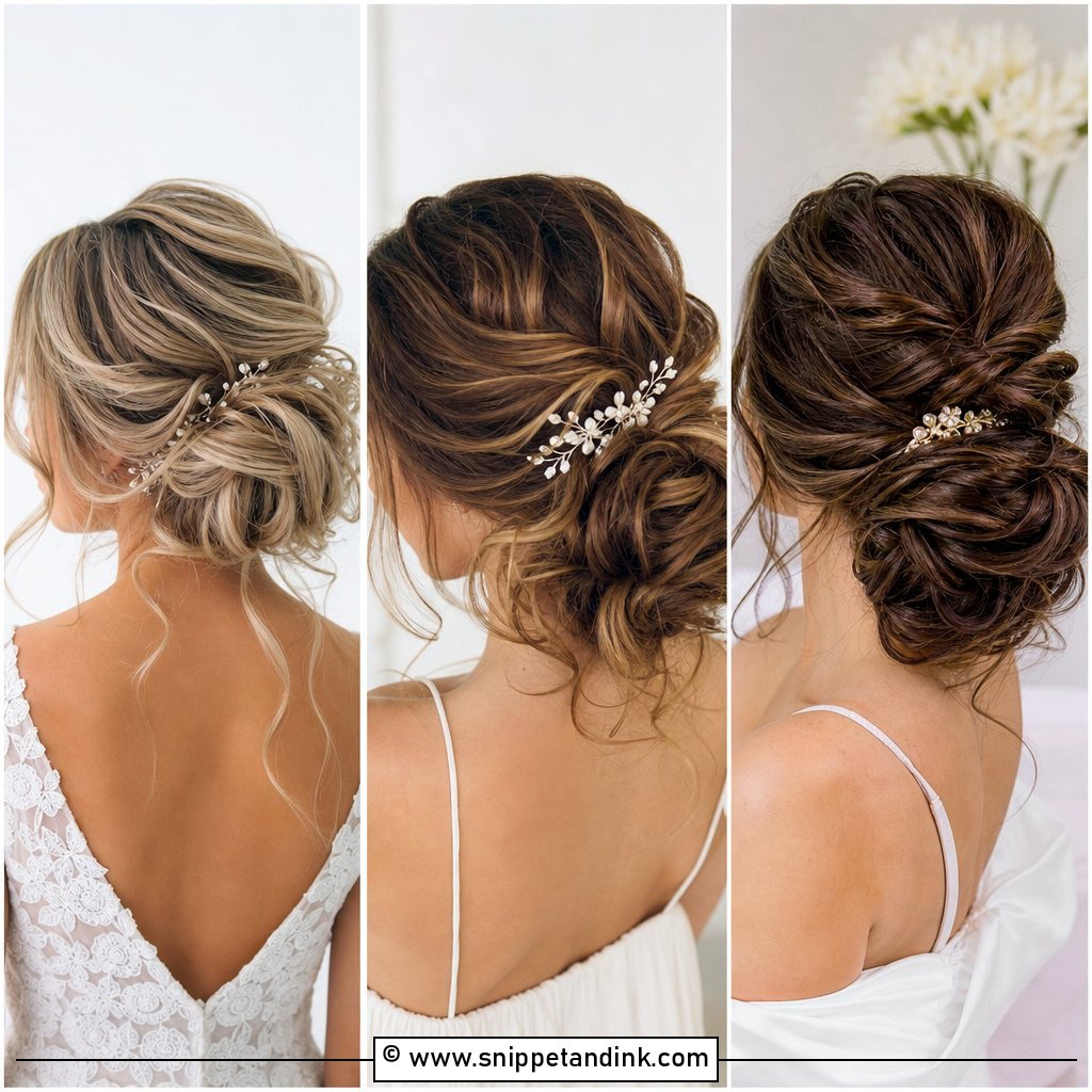 20 Loose Wedding Bun Ideas for Soft Romantic Bridal Hair
