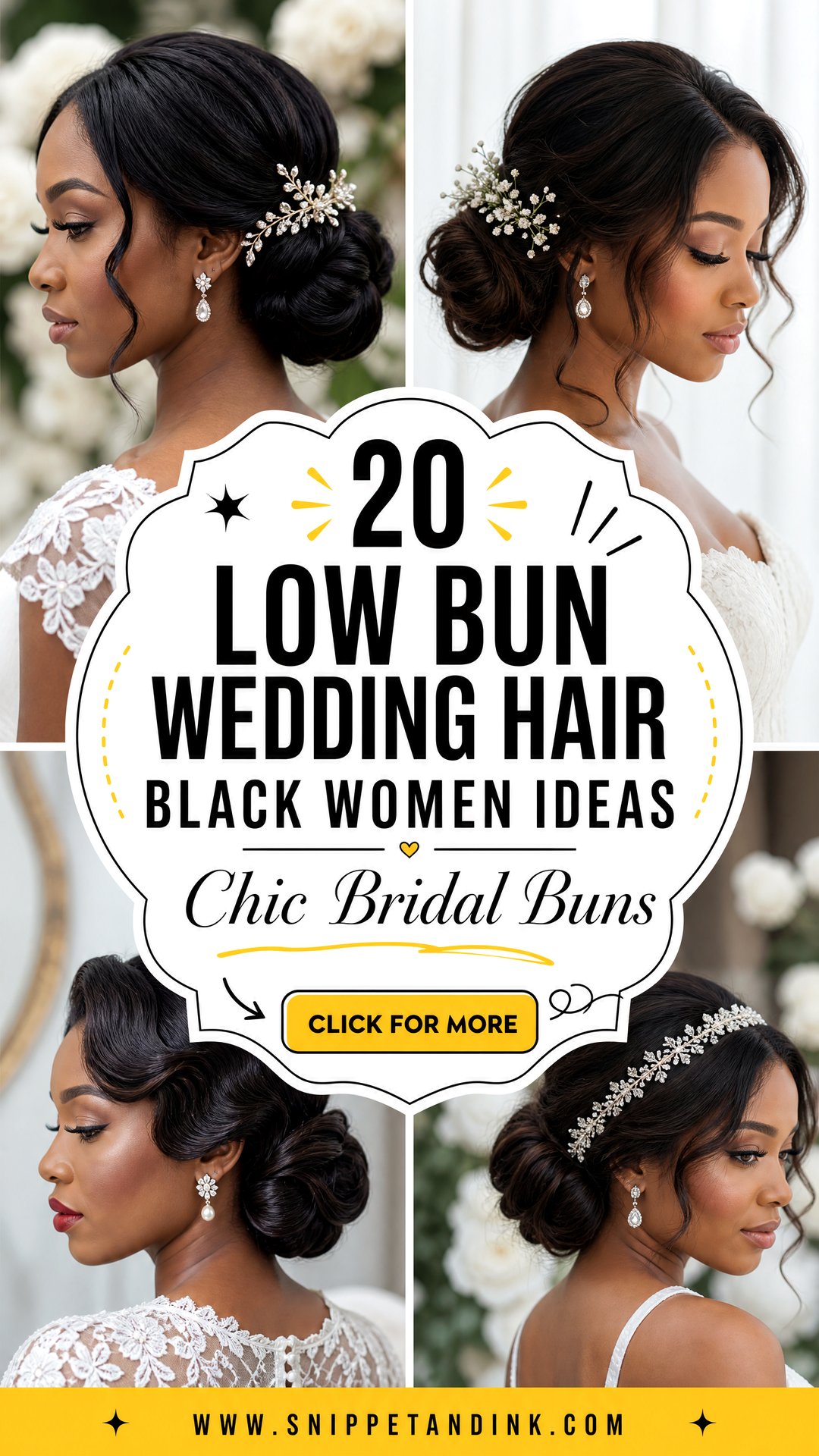 20 Low Bun Wedding Hair Black Women Ideas for Chic Brides - 20 Low Bun Wedding Hair Black Women Ideas for Chic Brides