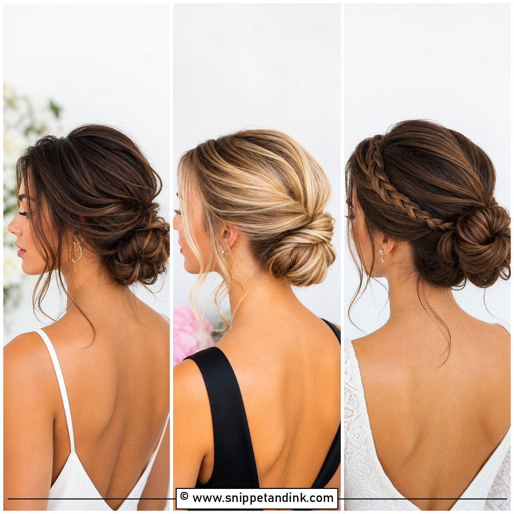 20 Low Loose Bun Wedding Ideas for Romantic Bridal Looks