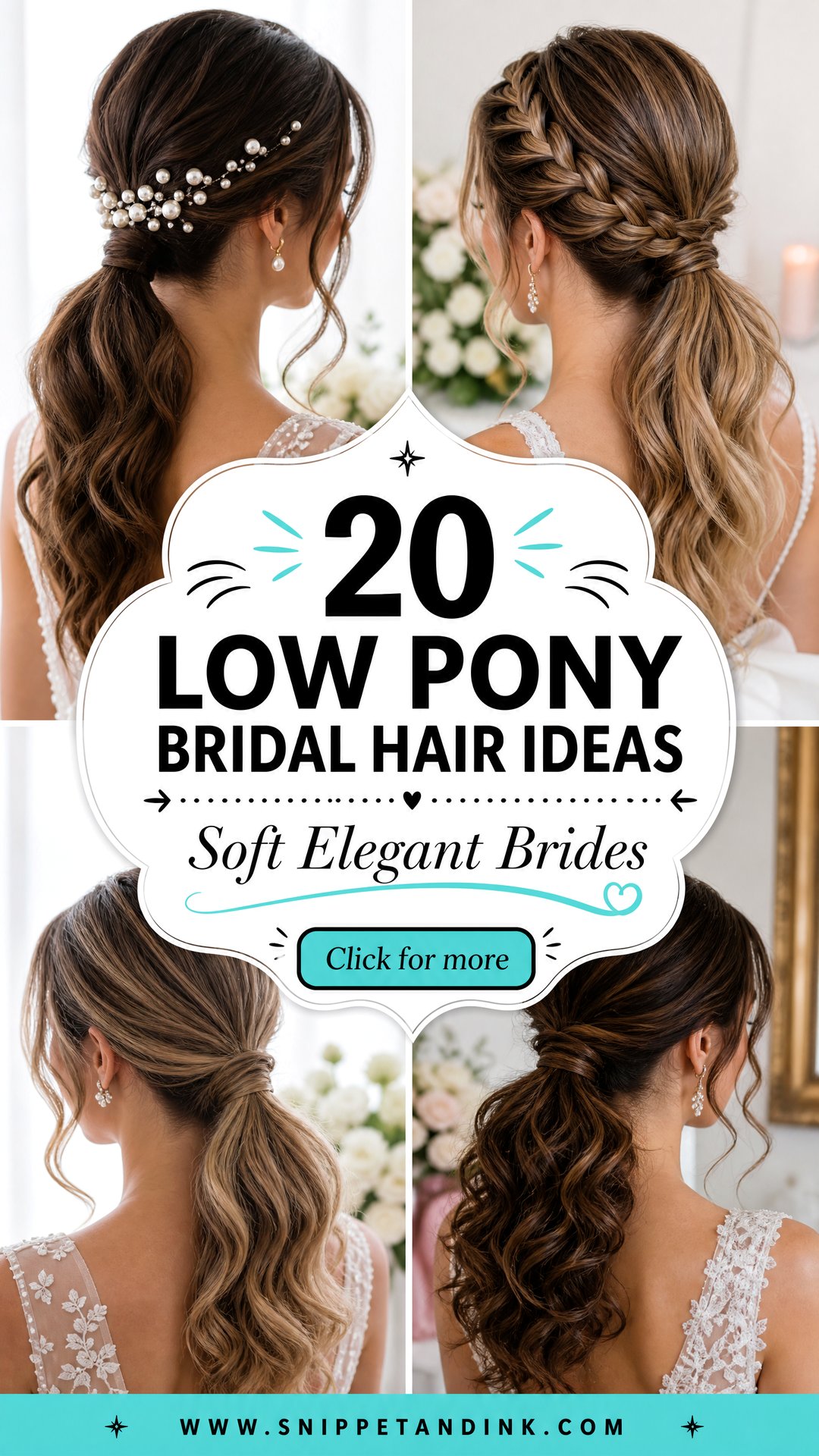 20 Low Pony Bridal Hair Ideas for Soft Elegant Brides Today - 20 Low Pony Bridal Hair Ideas for Soft, Elegant Brides Today