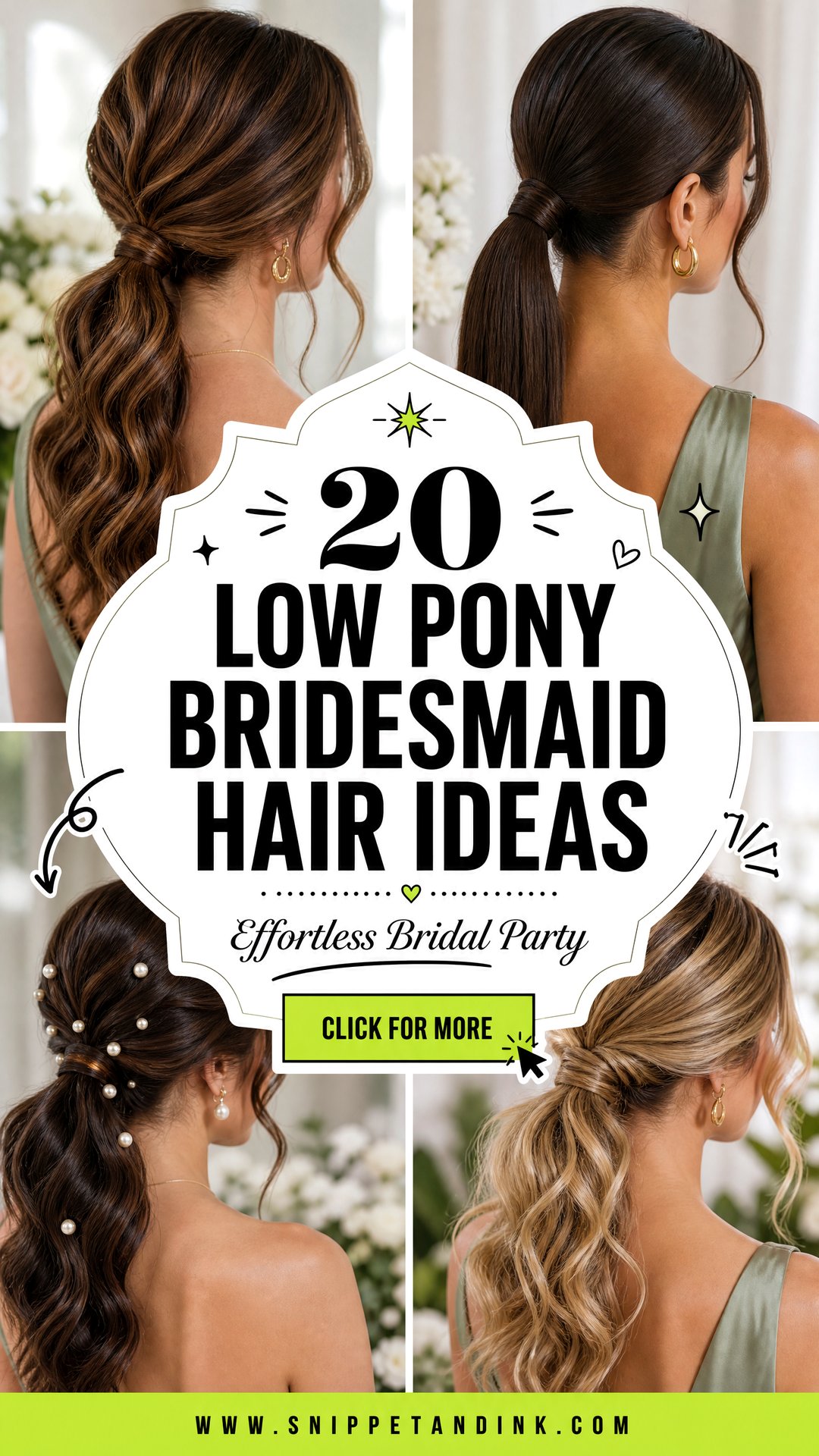 20 Low Pony Bridesmaid Hair Ideas for Effortless Style - 20 Low Pony Bridesmaid Hair Ideas for Effortless Style