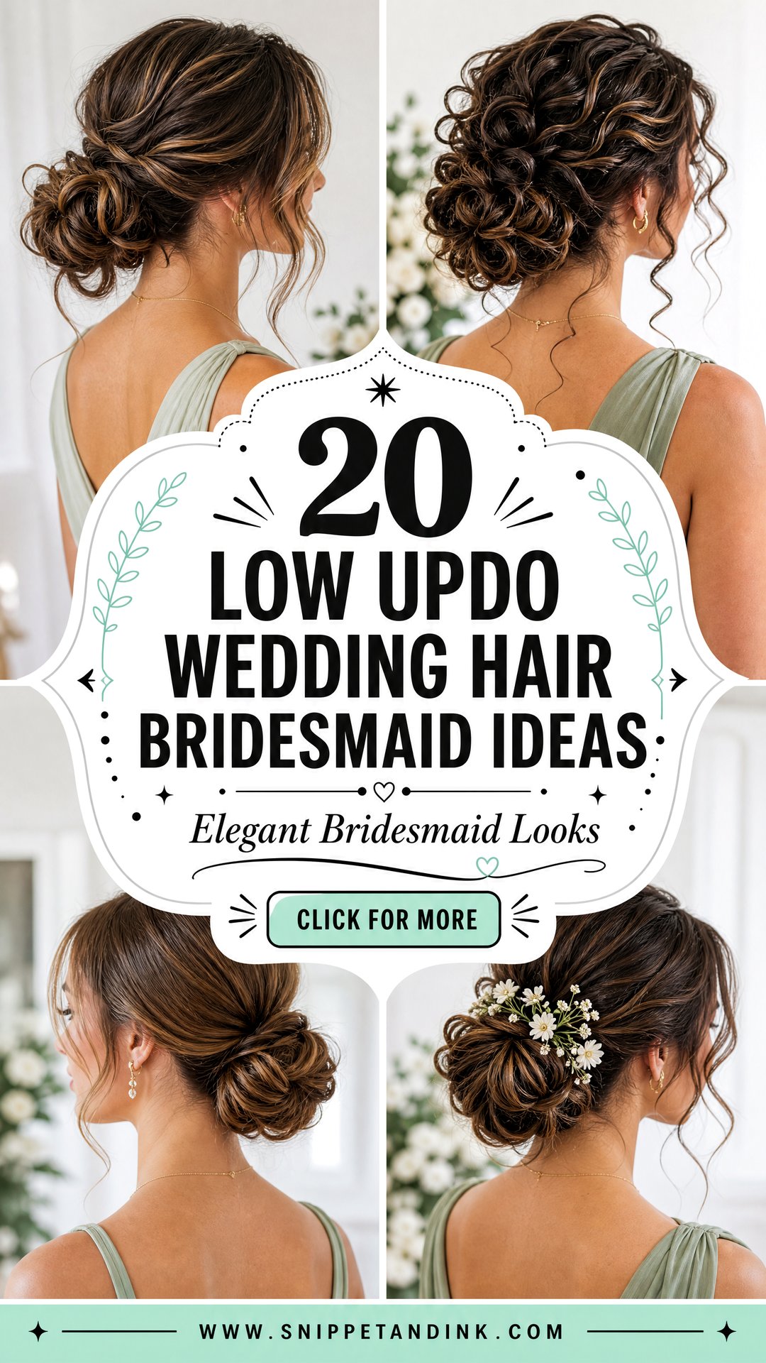 20 Low Updo Wedding Hair Bridesmaid Ideas for Elegant Looks - 20 Low Updo Wedding Hair Bridesmaid Ideas for Elegant Looks