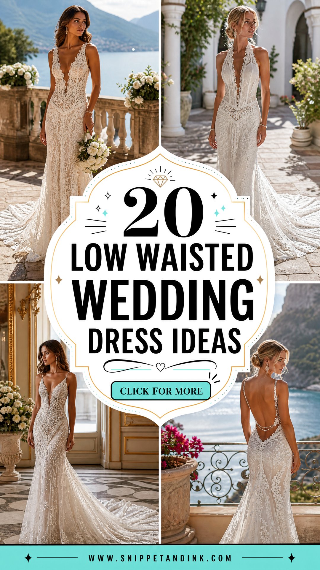 20 Low Waisted Wedding Dress Ideas for a Figure-Flattering Look - 20 Low Waisted Wedding Dress Ideas for a Figure-Flattering Look
