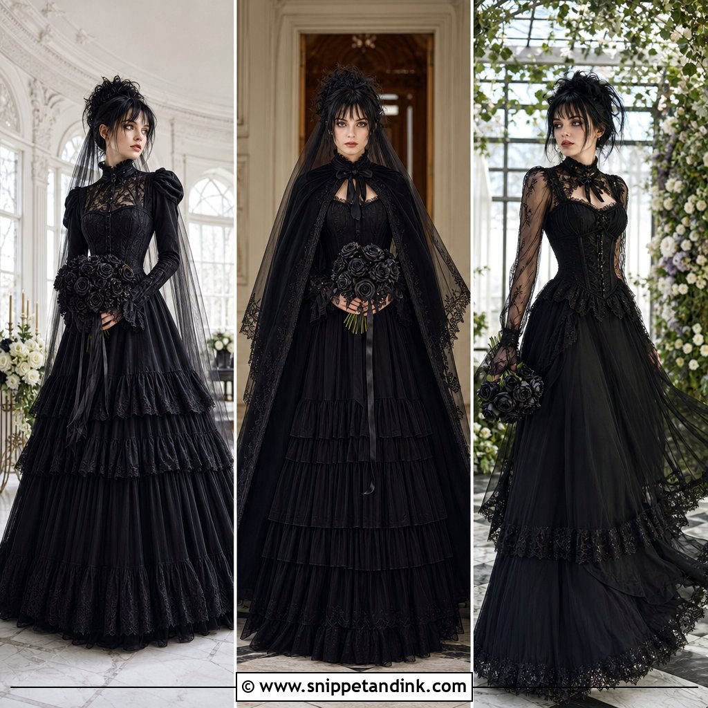20 Lydia Deetz Wedding Dress Ideas for a Gothic Bridal Look