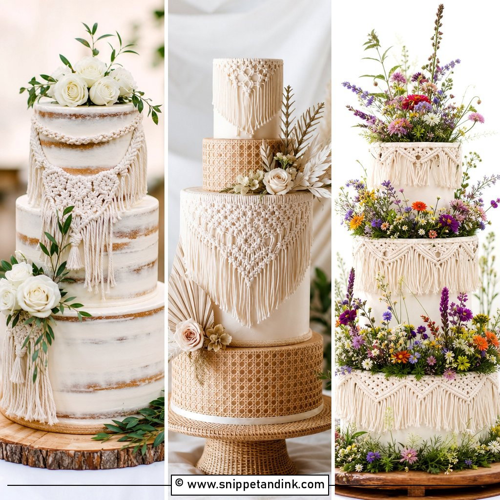 20 Macrame Wedding Cake Ideas for Boho-Chic Wedding Style